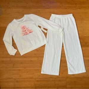 NWT Girls Size 7 Kate Mack Macarons Cookie Sweats Outfit - Top & Wide Leg Pants